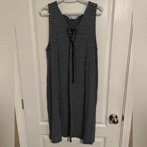 Navy and white nautical striped dress